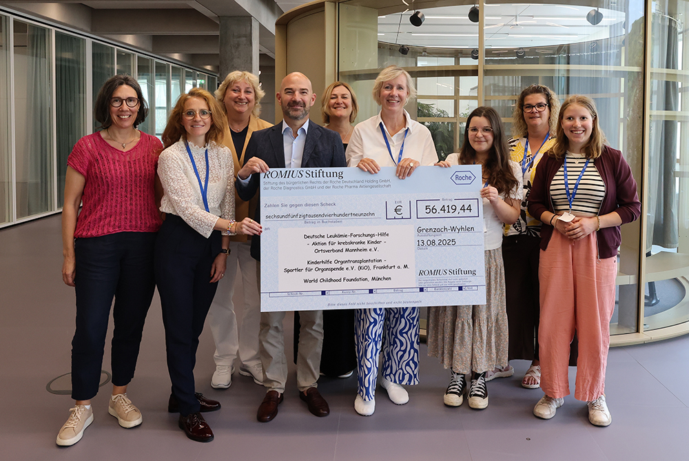 Spende der ROMIUS Stiftung im Rahmen des Roche Children’s Walk